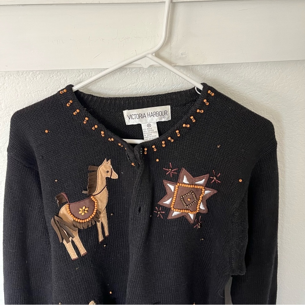 Vintage Victoria Harbour Women's Medium Western Native American Cardigan Sweater - Picture 2 of 7